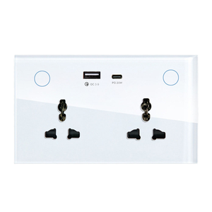 Presa a Muro Universale UK per Casa Intelligente con USB-C, USB-A, TYPE-C, Zigbee, Wifi, Matter, Tuya, Apple Homekit, App, PowerPoint - Product Image 1