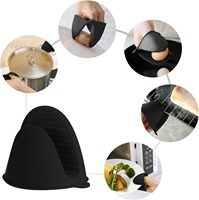 Mini-gants de four en silicone résistants à la chaleur, protège-doigts de cuisine, pinces de préhension, support de casserole avec grille de four