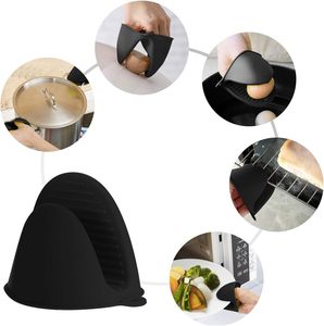 Mini-gants de four en silicone résistants à la chaleur, protège-doigts de cuisine, pinces de préhension, support de casserole avec grille de four - Product Image 5