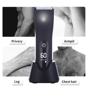 Washable Electric Rotating Disc Groin Trimmer Lady <b>Shaver</b> IPX7 Waterproof Rechargeable <b>Battery</b> for Men Women Beard Body Grooming - Product Image 3