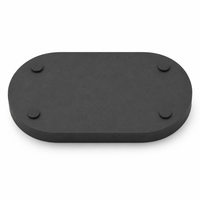 Plateau de service ovale en terrazzo gris foncé, moderne et luxueux, fait à la main, pour table basse, décoration d'intérieur, centre de table
