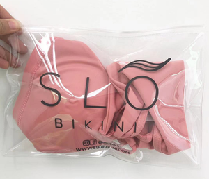 Biodegradable PVC transparent plastic zipper bag with customized loge For Clothing bikini swimwear Packaging bag