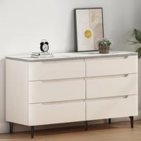 Commode double à 6 tiroirs 47.2 ''Armoire latérale de rangement en bois Commode à tiroirs pour chambre à coucher et salon