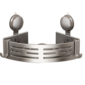 Étagère d'angle murale pour salle de bain à 2 niveaux, support de <span class=keywords><strong>douche</strong></span> à <span class=keywords><strong>ventouse</strong></span> sans perçage, rangement pratique - Product Image 5