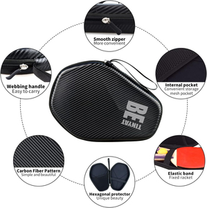 Étui rigide pour raquettes <span class=keywords><strong>de</strong></span> <span class=keywords><strong>ping</strong></span>-<span class=keywords><strong>pong</strong></span> TINYAT, protection pour 2 raquettes <span class=keywords><strong>de</strong></span> tennis <span class=keywords><strong>de</strong></span> <span class=keywords><strong>table</strong></span> à manche long, imperméable et résistant aux chutes - Product Image 2