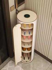 Rotating new steel personalized vertical luxury 360-degree circular cylindrical shoe rack and shoe cabinet - Product Image 4