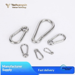 Hirola Set 6 Carabiner Hooks Hiking 304 Stainless Steel Heavy Duty Clips <b>Rope</b> <b>Chain</b> Anchor Multi-Purpose Camping - Product Image 4