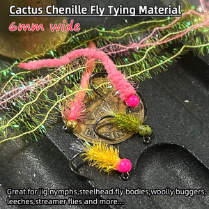 Vente en gros de matériel de montage de mouches pour nymphes de glace leurres leurres laineux de pêche à la <span class=keywords><strong>truite</strong></span> 6 couleurs Ice Dub Chenille Cactus Chenille - Product Image 2