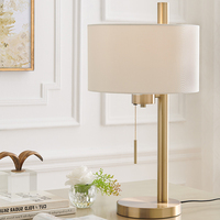 Décoration d'intérieur, lampe de table moderne minimaliste blanche, abat-jour en tissu, lampes de table en métal, lampes de lecture pour chambre à coucher