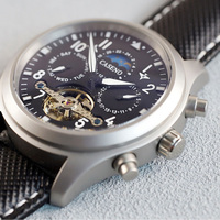 Mondphase Automatik uhr Chronograph Tourbillon Skelett Mechanische Multifunktions-Mechanik uhr