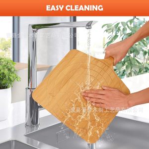 Planche à pizza en bambou avec poignée, facile à nettoyer, pour pique-nique en plein air et utilisation en cuisine - Product Image 1