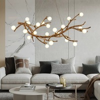 Lustre suspendu moderne en LED de style nordique brun pour salon, restaurant, maison d'hôtes, salon de thé et magasin de vêtements