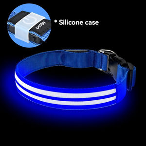 Venta al por mayor de China <span class=keywords><strong>Collar</strong></span> de lujo <span class=keywords><strong>LED</strong></span> para perros y gatos Accesorios suaves personalizados para mascotas con patrón impreso y luces luminosas - Product Image 6
