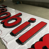 Lettres lumineuses LED d'extérieur et d'intérieur pour enseignes publicitaires, lettres en acrylique rouge pour bâtiments et magasins, enseignes lumineuses LED extérieures