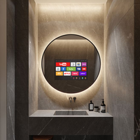 Miroir intelligent anti-buée pour salle de bain, étanche, avec système Google, rétroéclairage LED, tactile, miroir magique, taille personnalisée pour appartement, hôtel, projet
