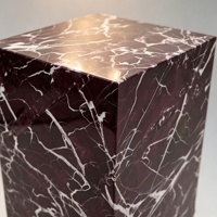 Table basse moderne en marbre rouge Rosso Levanto naturel, durable, blocs superposés, mobilier de luxe pour salon, directement de l'usine, en bois