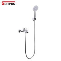 SANIPRO Offre Spéciale robinet mural en laiton chromé salle de bains baignoire douche à main ensemble