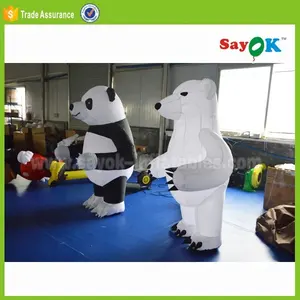 Urso inflável gigante dos desenhos animados, goma polar urso