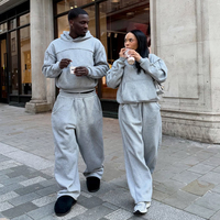 Ensemble de sweat-shirt et pantalon de survêtement surdimensionné unisexe personnalisé pour hommes et femmes, ensemble de survêtements unis