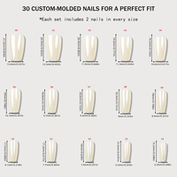 Ongles artificiels à presser ABS Aurora White Ladder Press, durables, forme cercueil, effet brillant