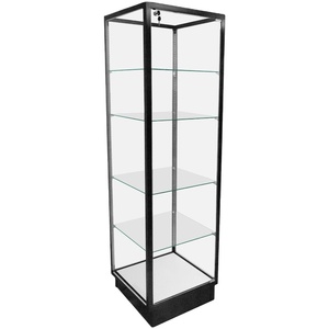 Bán buôn <span class=keywords><strong>freestanding</strong></span> bán lẻ hiển thị Showcase nhôm và Tempered Glass Tower trường hợp với khung kim loại cho các cửa hàng - Product Image 2
