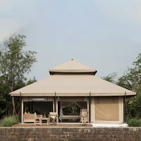 Grande tente de camping de luxe à double couche personnalisable Safari Lodge Hébergement en plein air de qualité supérieure Hôtel pour camping en plein air de qualité supérieure