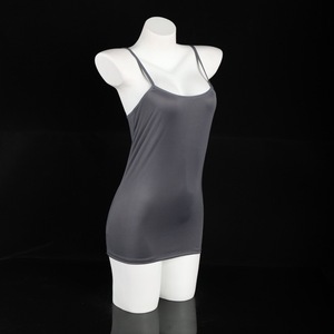 Vêtements de nuit pour femmes, chemise de nuit tricotée sans manches, style sexy et lisse, gris - Product Image 2