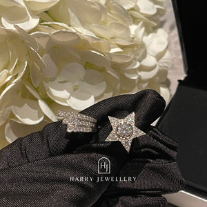 Set di Gioielli in Argento 925 con Diamanti a Forma di Stella Cometa: <span class=keywords><strong>Bracciale</strong></span>, Collana, Orecchini e Anello per <span class=keywords><strong>Donna</strong></span>, Personalizzabile con Logo, Fornitura all'Ingrosso - Product Image 4