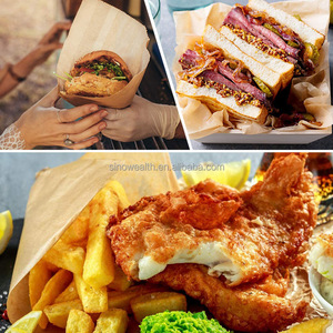 Papel para Envolver Sándwiches y Hamburguesas a Prueba de Grasa, Grado Alimenticio, con Revestimiento de PE/Cera/Silicona, Diseño y Tamaño Personalizado al por Mayor - Product Image 3