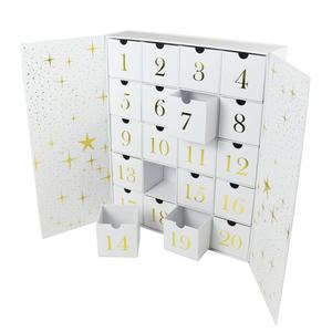 Crown Win Custom Brilliant <b>White</b> Multi-function 20 Day Advent Calender Ramadan Box Date Spot Gold Foil Magnetic Matt Lamination - Product Image 1