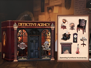 Kit de Manualidades Hamaileon <span class=keywords><strong>Sherlock</strong></span> Detective Agency, Rompecabezas 3D de Madera con Temática de Misterio para Decorar/Eslabonar Estantes de Libros, Regalos Navideños - Product Image 3