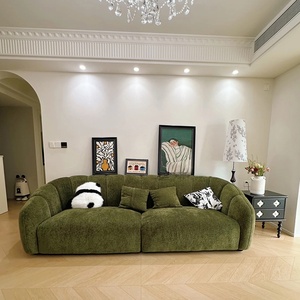 Yicheng Cream Vintage Style Valley Sofá Respaldo alto Sofá Fácil limpieza para sala de estar Sofá de ocio a la venta - Product Image 1