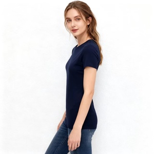 T-shirt a maniche corte da <span class=keywords><strong>donna</strong></span> in tinta unita, confezione da 3, vestibilità slim, girocollo, per uso quotidiano, top basic abbinabili a <span class=keywords><strong>jeans</strong></span> casual - Product Image 4