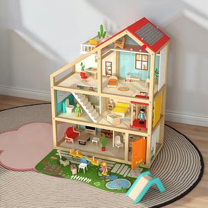 Casa <span class=keywords><strong>de</strong></span> <span class=keywords><strong>Muñecas</strong></span> <span class=keywords><strong>de</strong></span> Madera, Casa <span class=keywords><strong>de</strong></span> <span class=keywords><strong>Muñecas</strong></span> DIY para Jugar <span class=keywords><strong>con</strong></span> Accesorios <span class=keywords><strong>de</strong></span> Muebles, Elevador Funcional, Regalo Creativo para Niños a Partir <span class=keywords><strong>de</strong></span> 3 Años - Product Image 2