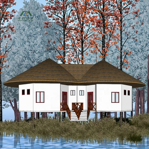 <span class=keywords><strong>Casa</strong></span> pequeña de estilo de diseño chino económico de alta calidad para dormitorio, sala de estar, uso de tienda, estructura de acero ligera, Villa prefabricada - Product Image 2