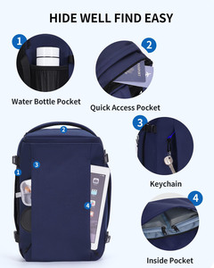 Sac à dos de voyage écologique résistant à l'eau avec protection 3D pour ordinateur portable 180. Conception à plat pour un emballage sans tracas - Product Image 5