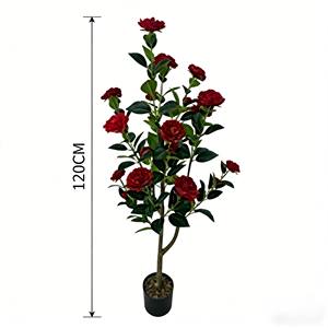 Arbre de camélia artificiel, faux arbre de camélia, arbre de camélia en pot - Product Image 2