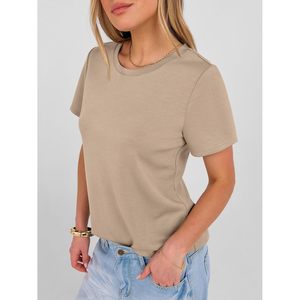 Camiseta de Manga Corta para Mujer FOXA, 100% Algodón Jersey, Antiarrugas, Básica, Informal, para Verano - Product Image 4