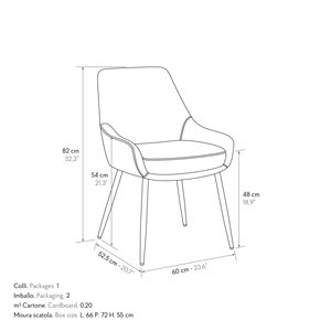 Gloria <b>Chair</b> Set Of 2 Beige Tissue Upholstery Metal Legs Indoor <b>Dining</b> <b>Chairs</b> - Product Image 3