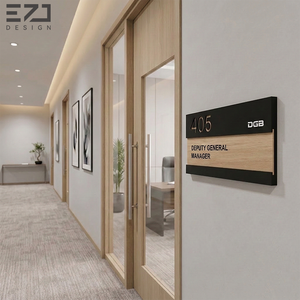 Plaque de porte de bureau moderne personnalisée EZD, numéro de pièce, plaque en bois personnalisée, plaque professionnelle, titre de poste, signalisation de bureau - Product Image 1