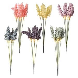 Bouquets de lavande <span class=keywords><strong>artificielle</strong></span> réalistes, fleurs en soie, tiges de baies en mousse pour bouquet de mariage, décoration de vase à domicile, arrangement floral DIY - Product Image 4
