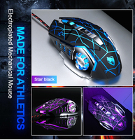 Souris de jeu V6 personnalisée très vendue, haute qualité, portable, mini USB, rétroéclairée LED, antidérapante, rechargeable, pour bureau, DPI 1600