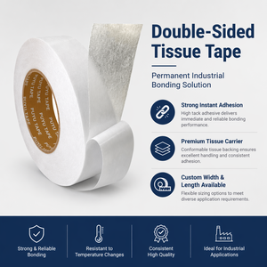 Nastro <span class=keywords><strong>Biadesivo</strong></span> <span class=keywords><strong>in</strong></span> Tessuto Pretagliato Ultra Adesivo e Sottile - Product Image 1