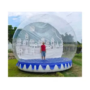 Globo inflável da neve do ventilador do ar do natal, globo inflável do andar-in com fundos personalizados para o evento