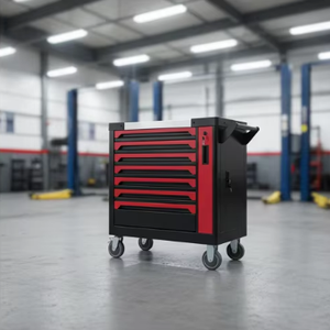 Caja <span class=keywords><strong>de</strong></span> Herramientas Ajustable <span class=keywords><strong>de</strong></span> Acero Inoxidable con 7 Cajones, Capacidad <span class=keywords><strong>de</strong></span> Carga <span class=keywords><strong>de</strong></span> 400 kg, Gabinete <span class=keywords><strong>de</strong></span> Almacenamiento para Garaje, Taller Mecánico y Hogar - Product Image 3