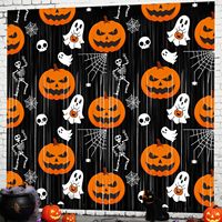 Dekorasi Halloween Oranye Ungu Hitam, Latar Belakang Kelelawar, Rumbai Foil, Tirai Pita, Dekorasi Rumah Hantu untuk Pesta Ulang Tahun dan Liburan