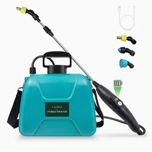 8L Electric Usb Rechargeable Battery Powered Garden Pressure Tree Plant Plastic Sprayer With 3 Mist Nozzles