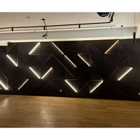 Panneaux muraux en bois d'olivier massif 400*400mm ABC Designs, installation DIY, nouvelle tendance, motif zigzag, puzzle mural, avec éclairage LED intégré