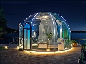 Khu Nghỉ Mát Nóng Hiện Đại Container Nhà Cho Ngoài Trời Cắm Trại Pvc Glass Nhà Bong Bóng 4M Polycarbonate <span class=keywords><strong>Dome</strong></span> Lều Cho Các Sự Kiện - Product Image 5