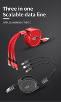 Kabel Data USB mikro tipe-c 3 in 1, kabel Data USB mikro tipe-c 3 in 1, pengisian cepat, kabel Data Tipe C untuk ponsel Android